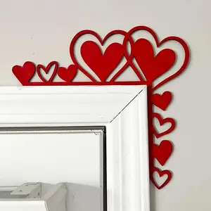 Cute Wooden Door Top Decoration, Heart-Shaped Door Frame Corner Decor, Romantic Love Design, Valentine's Day Gift, Wedding Party Decoration, Wall Hanging Ornament