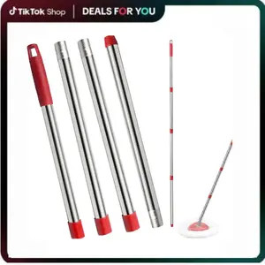 Spin Mop Replacement Handle, 4-Section 30-to-58 inch Mop Replacement Stick Compatible with Ocedar Mop Handle for Easy Wring Mop Refills, Germany Screw Joint(Mop Head&Base not Include)