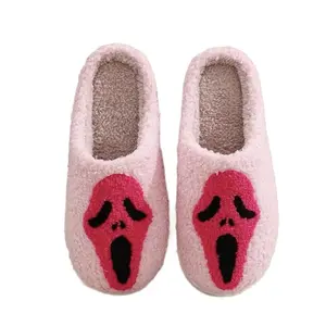 Pink SCREAM Halloween Slippers - Women's Slip-On Flip Flop Style