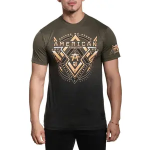 American Fighter Men's Upland Four Leaf Clover & Forest Night Short Sleeve T-Shirt Tee