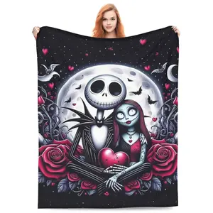 Nightmare Before Christmas Blanket anime Throw Blanket Multi Color Lightweight Warm Bedding