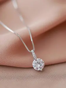 1 PC Elegant Cubic Zirconia Necklace Pendant For Women Valentine's Day Gift Wedding Anniversary Jewelry
