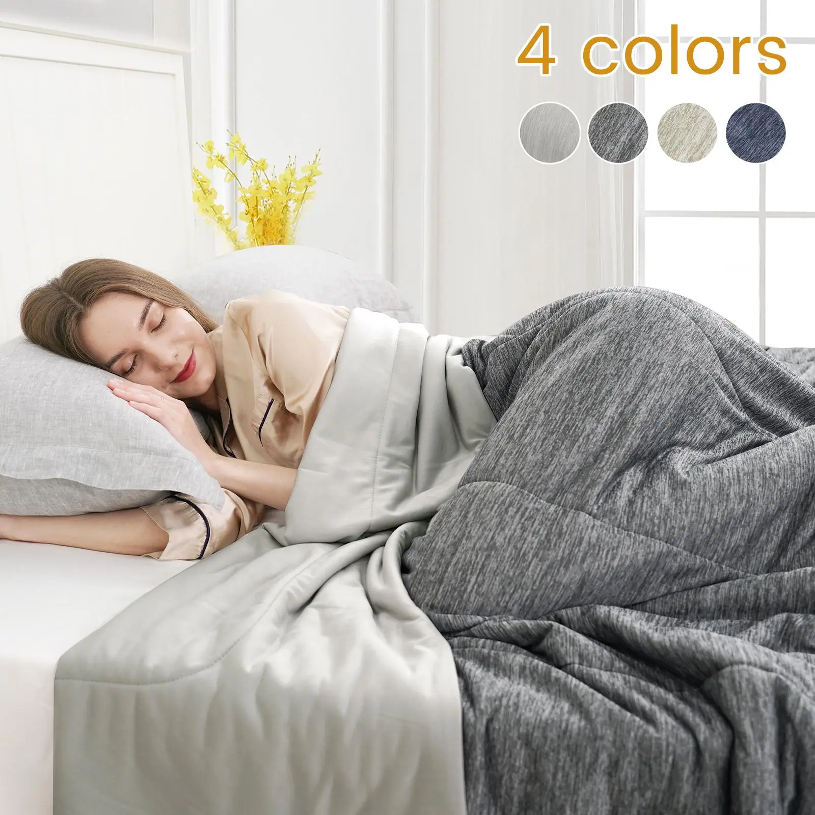All Season Cooling Warm Blanket, Machine Washable Soft Cozy Quilt, Room Accessories Lightweight Breathable Skin-friendly Smooth Comforter, Bedroom Acc