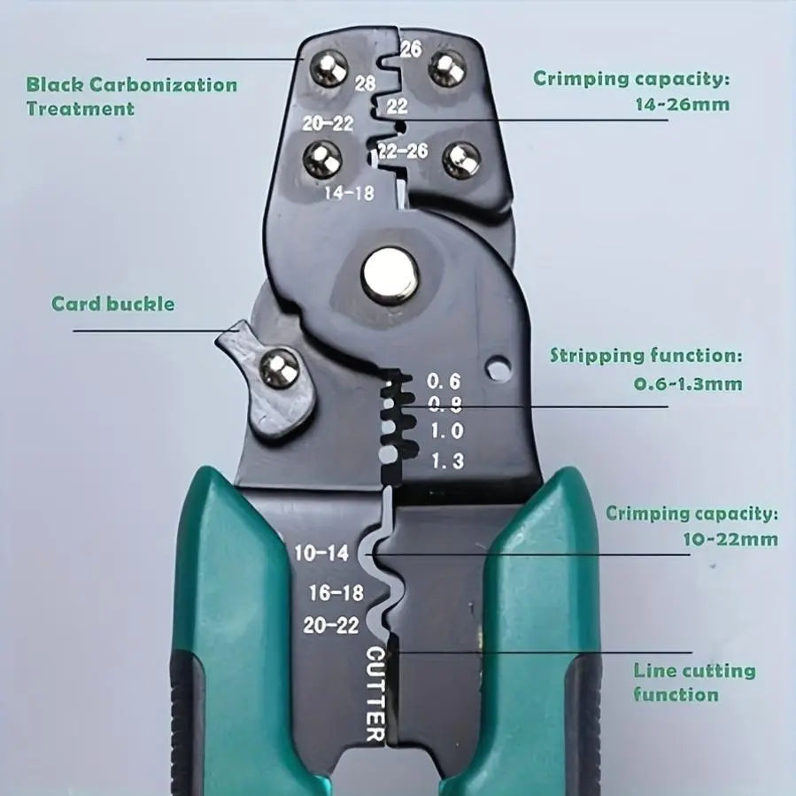 4-In-1 Multifunctional Wire Tool - Durable Crimper, Cutter, Stripper And Terminal Pliers with Non-Slip Grip for And Professional Use Wire Crimping Tool Wire Stripper Tool