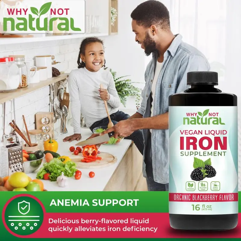 Liquid Iron Bisglycinate Chelate Supplement for Women Men and Kids, Vegan formulation Edible Fitness Healthcare Organic Optimum Dietary