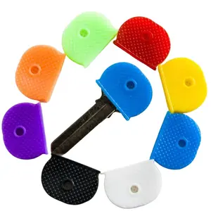 Silicone Elastic Keycap Set, Flexible Key Cover, Key Identifier Tag, Easy Recognition Door Key Ring, Protection Keychain (random Color)