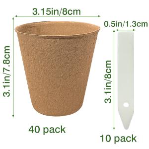 40Pcs 3.15 Inch Peat Pots, Biodegradable Eco-Friendly Round Plant Seedling Starters Kit, Seed Germination Trays with 10 Labels for Flower Vegetable Tomato Saplings & Herb Germination, Khaki 40Pcs 3.15 Inch Peat Pots, Biodegradable Eco-Friendly Round Plant Seedling Starters Kit, Seed Germination Trays with 10 Labels for Flower Vegetable Tomato Saplings & Herb Germination, Khaki
