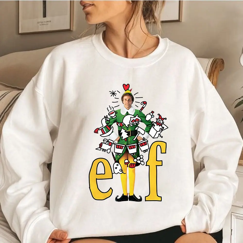 Buddy The Elf Sweatshirt Tshirt Hoodie, Christmas Movie Character Sweatshirt, Christmas Gift, Elf Quotes Sweatshirt