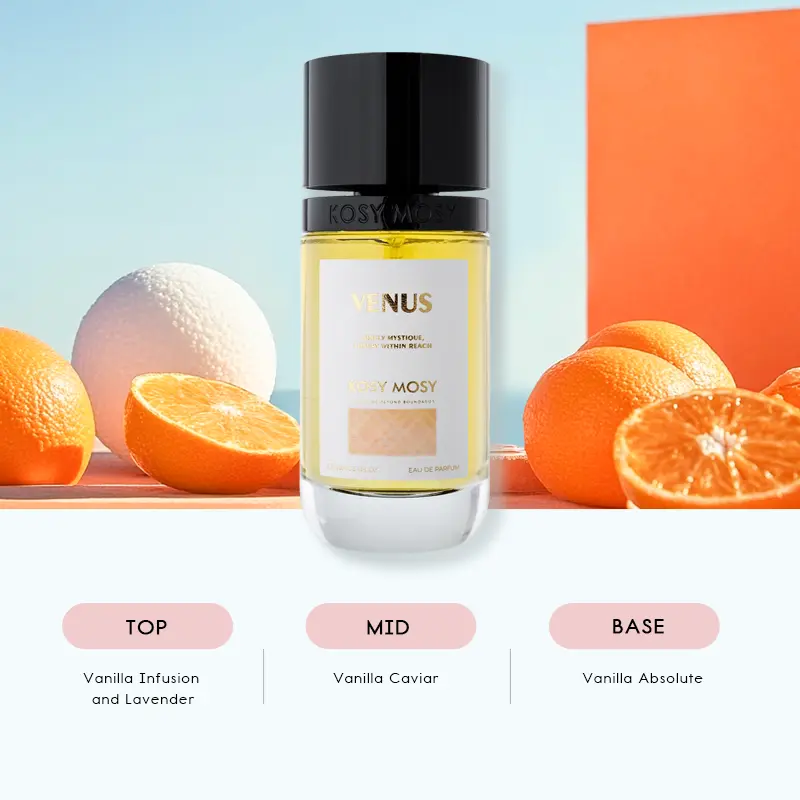Luxury Eau de Parfum for Women, Venus Vanilla-Lavender Trio, Liquid Perfume Infused with Caviar, Alcohol-Based - 80 ml