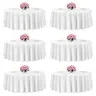 VEVOR 6-Pack Durable Round Polyester Tablecloths, 120" Dia. White Elegant Breathable Stain-Resistant Wrinkle-Resistant Machine-Washable for Family Party Decor, Christmas, Outdoor Tables