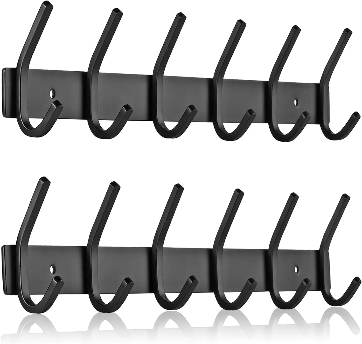 Mat Black Wall Mount Coat Rack- Minimalist Hook Rail FANYITY