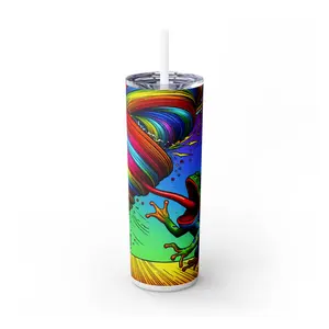 Trippy Toad Strangler Skinny Tumbler with Straw, 20oz