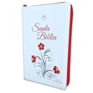 Biblia con Cierre Letra Grande 12 puntos RV1960 imit piel roja floral con índice y canto floral