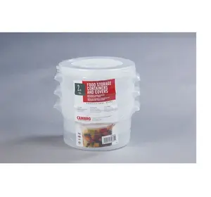 Cambro 2 Quart Food Storage Containers with Covers - 3 Pack, Professional Grade, Clear Plastic Food Storage Tubs