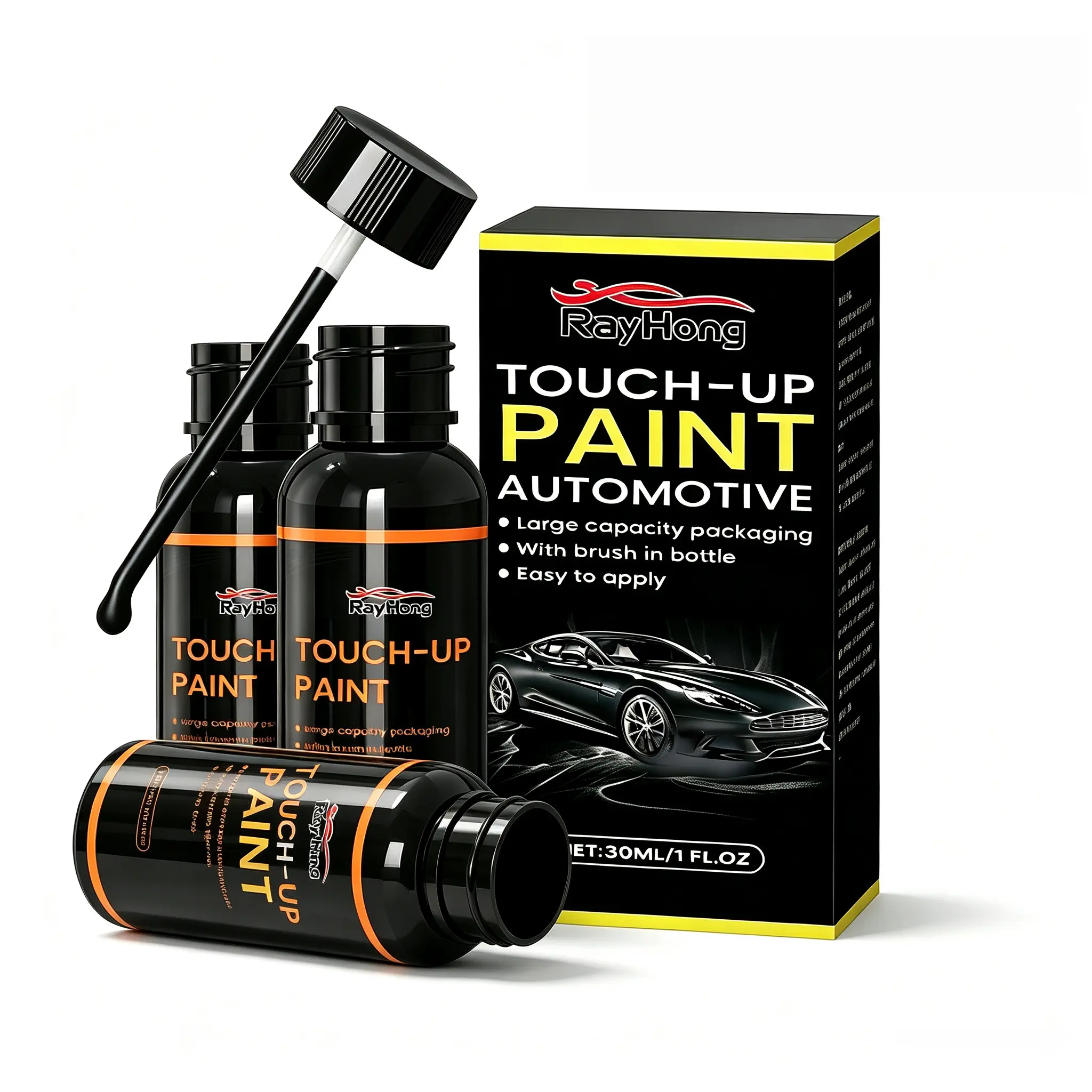 Car Touch Up Paint, 2-in-1 Car Touch Paint Pen, Gloss Black Rim Touch for Minor Scratch,Pen Car Scratch Remover, Restoration Paint Maintenance,Car Accessories,Car Scratch Paint Pen Protection Kit,Automotive Detailing Product,Quick Dry