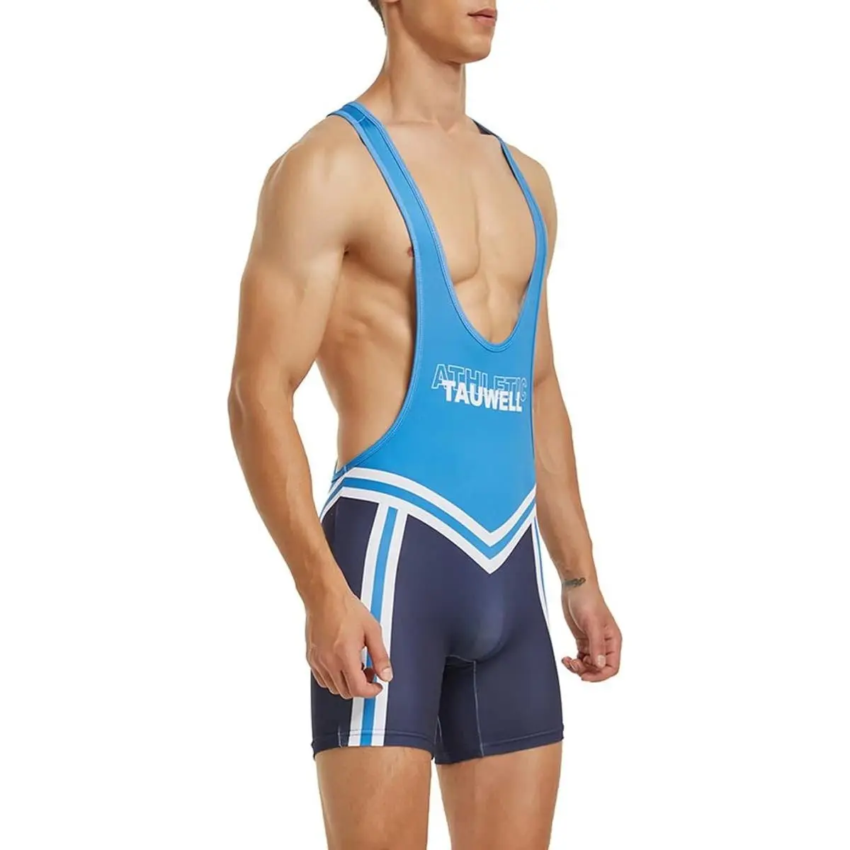Men's Wrestling Singlets Athletic Supporters Slim Fit Sport Bodysuit Sleeveless Active Wrestling Leotard Jumpsuits