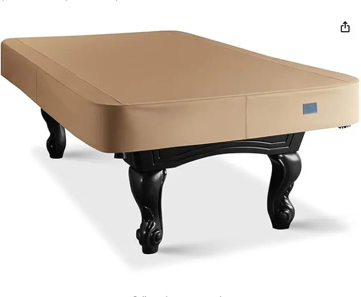 Heavy Duty Leatherette Billiard Pool Table Cover, Waterproof & Tearproof Cover for Pool Table 7/8/9FT (10 Colors Available) (8 Feet/Wheat Brown)