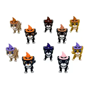 Endertoys 10 Mystery Witch Cats | Detailed Halloween Pocket Pets Cinderwing3D | Realistic 3D Printed Articulating Mini Fidget Animals Great Gift and Desk Figure decor Spooky Boo Bucket Figurines Lover Multicolor