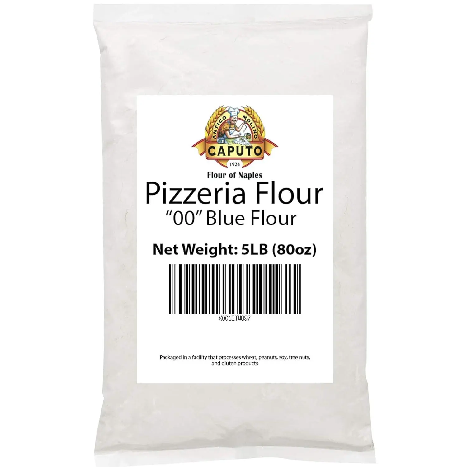 Antimo Caputo Pizzeria Flour for Authentic Pizza Dough, 80 Ounce (5 Pound Bag) Repack