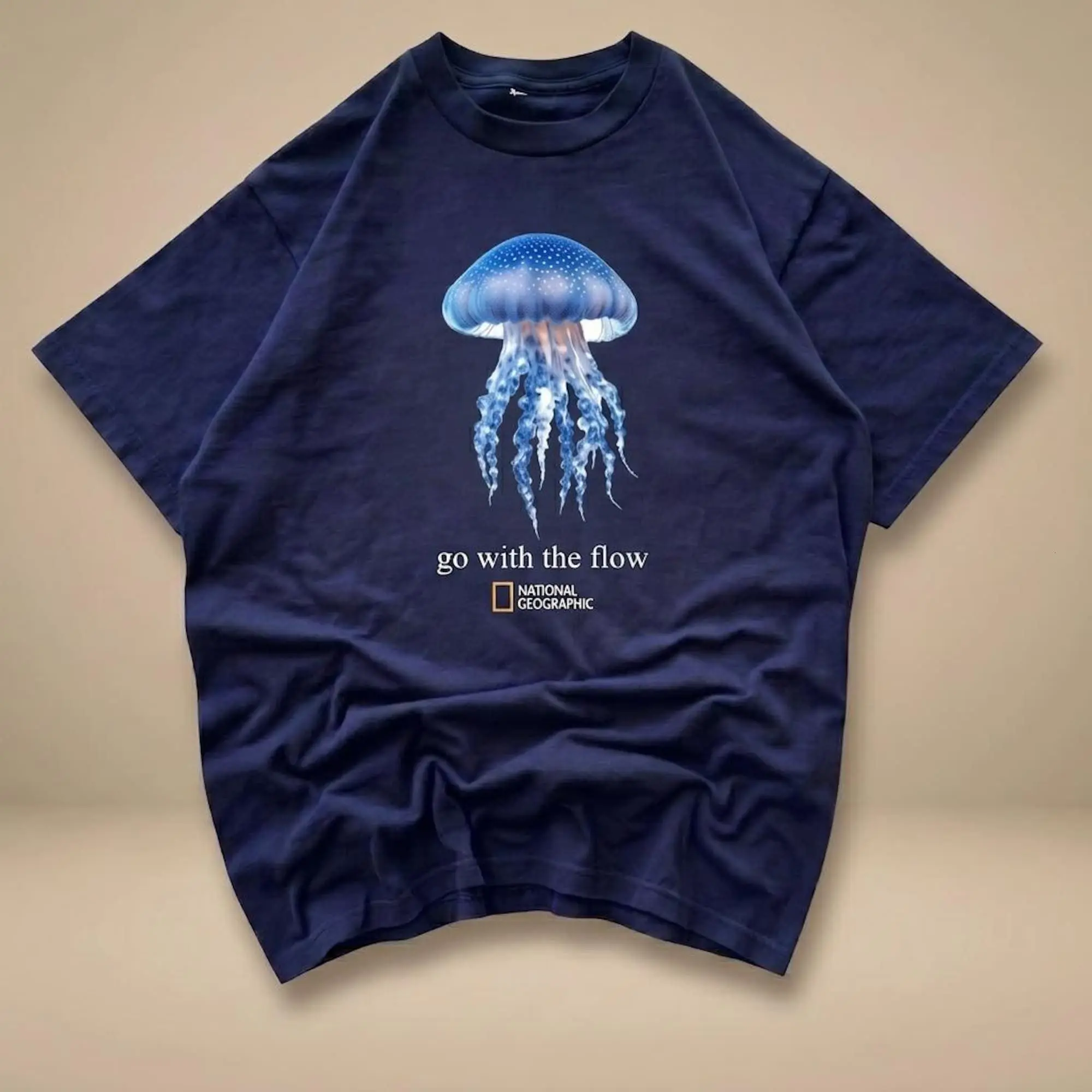 Vintage Jellyfish Shirt, National Geographic Style T-shirt, Go With The Flow