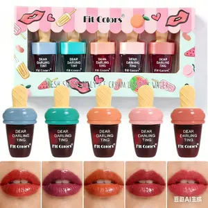 Moist Smooth Ice Cream Dyed Lipstick - Easy To Color Long-lasting Sweatproof No Cup Staining Hydrating Liquid Lipstick #MakeupEssential #IceCreamLiptint #TrendyLip