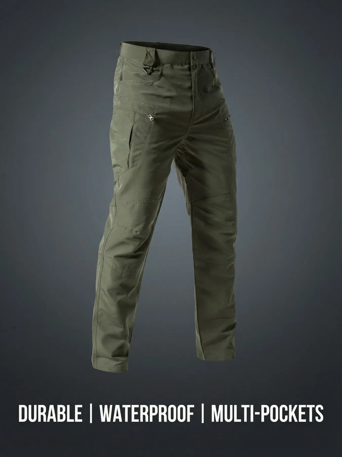 Men's Tactical Work Pants, Lightweight Hiking Pants, Multi-Functional Pockets, Durable Fabric, Ideal for Outdoor Hiking, Spring Summer Style, All Seasons Trousers, No Belt Included