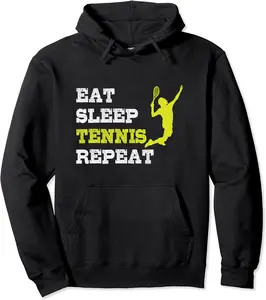 Eat Sleep Tennis Repeat Pullover Hoodie - Taylorde Shop 62B09FN5BTNW