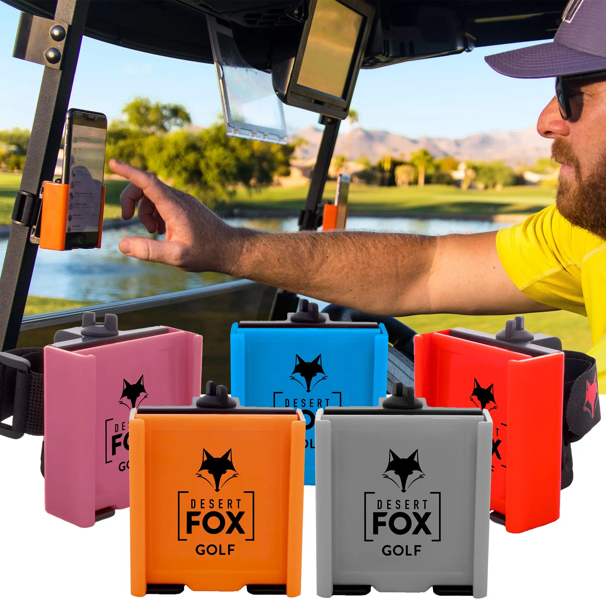 Phone Caddy - Adjustable Cellphone Holder for Golf Carts Phone Caddy - Adjustable Cellphone Holder for Golf Carts