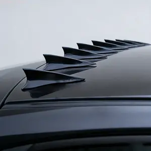 Glossy Black Shark Fin Roof Spoiler Vortex Generators, Universal Car Roof Decorative Fins, Sporty Racing Style Auto Exterior Accessories for Sedan and Coupe,summervibes