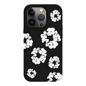 Cotton Wreath Case (Black/White)- A tough- dual-layer phone case with a streetwear inspired print- a great accessory for a trendy and stylish look- This hard case offers reliable protection