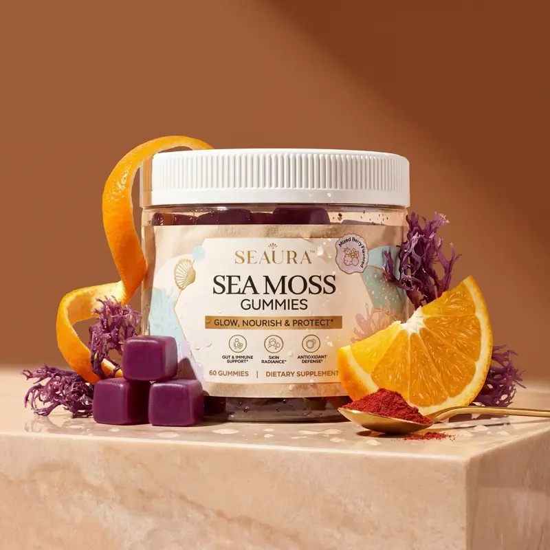 SEAURA Sea Moss Beauty Gummies with Astaxanthin & Vitamin C – Skin Glow, Gut & Immune Support SEAURA Sea Moss Beauty Gummies with Astaxanthin & Vitamin C – Skin Glow, Gut & Immune Support