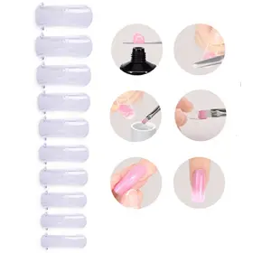 TIKA 100-Pack Clear False Nail Dual Forms Full Cover Mold Set for UV Gel Tips Application