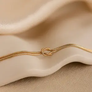 Gold Infinity Bracelet, Minimalist Knot Bracelet for Women, Forever Love Bracelet Jewelry Gift