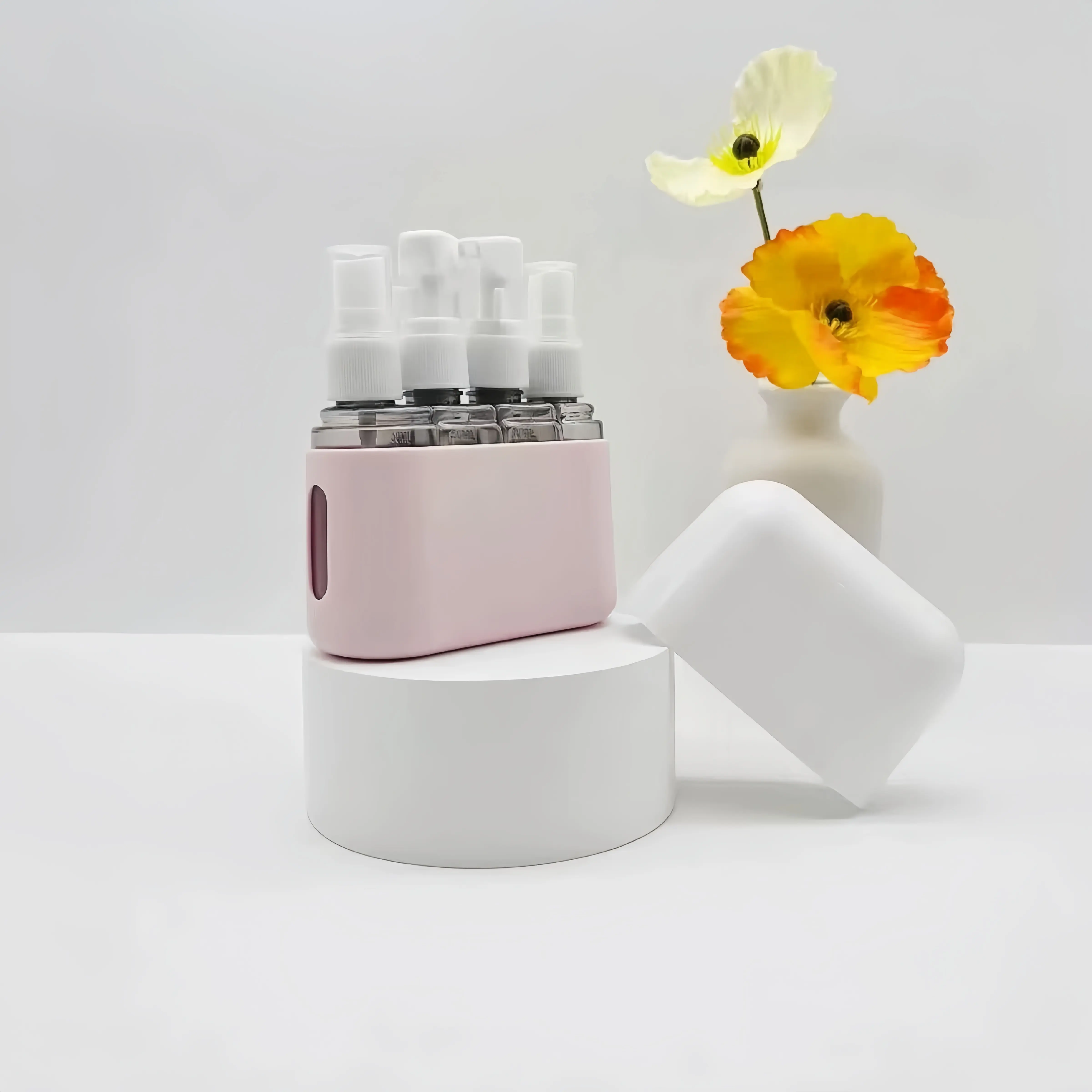 [Back to School]Compact and portable 1-set travel leak-proof toiletry cosmetics storage bottles with labels, TSA compliant airplane liquid accessory kits that serve as travel, luggage and home organizers for makeup and cosmetics storage boxes-MM1