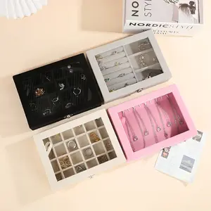 🌸 Elegant Glass-Top Jewelry Box – Where Style Meets Function in Every Detail 🌸