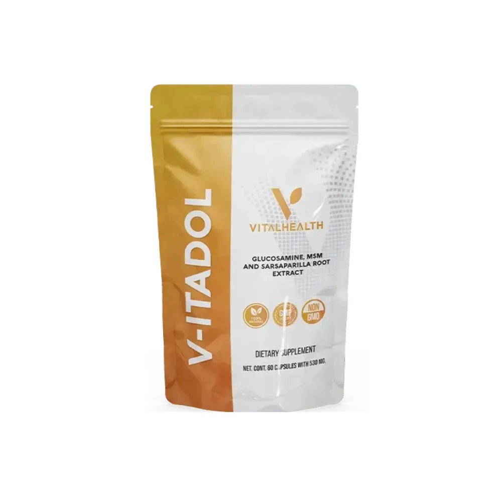 V-Itadol - The Discomfort and Mobility Supporter - 60 Capsules | Natural Ingredients with Glucosamine Sulfate, Sarsaparilla & MSM for Circulatory Wellness, Joint & Muscles Support - Daily Dietary Supplement