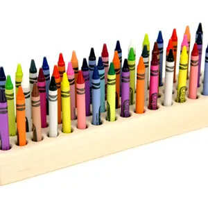 Crayon Holder - 12-28-36-48-96 Slots for Colorful Crayons, Wooden Design for Easy Storage and Organization