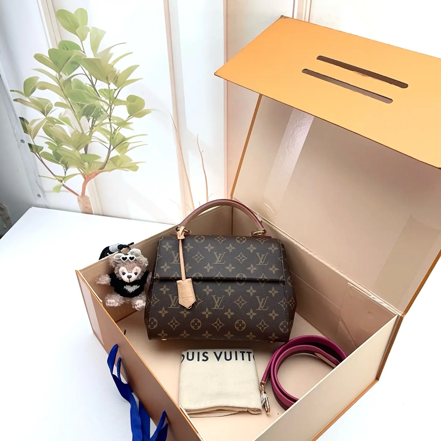 Pre-owned Louis Vuitton Monogram Canvas Top Handle Flap Satchel Bag 0810 raye 23836033