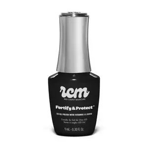 Red Carpet Manicure Fortify & Protect Black Stretch Limo - Black Creme Gel Polish for Strong, Healthy Nails - Infused with Vitamin A & Biotin, 9ml.