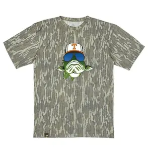 Mossy Oak Bill Dance Bass Letter Printing Original Bottomland Short Sleeve Camo Shirt,Original Stretchy T-Shirt for Men Women, 3D Camo Style T-Shirt, Fanmade Design