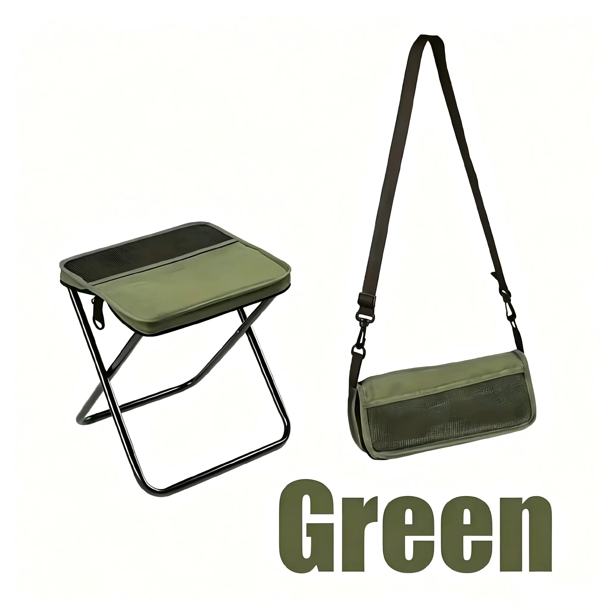 Lightweight  Collapsible Stool with Carry Bag – Heavy-Duty Support, Outdoor Chair Supports Up to 270lbs, Compact Camping Seat for Hiking, Fishing, Picnic & Festivals