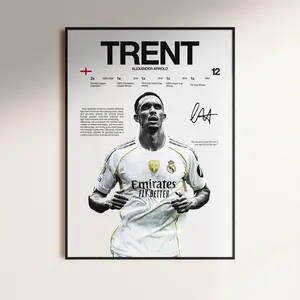 Trent Alexander-Arnold Poster, Real Madrid Wall Print, Football , Soccer Print Decor, Spanish Football, Football Soccer Gift