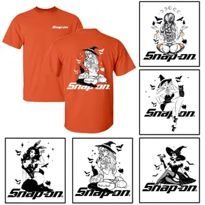 [COLLECTION] Snap-on Sexy girl, Snap-on Tattoo Orange T-Shirt for Men - Double Sided Printed 100% Cotton Fitted Crew Neck Short Sleeve Casual Unisex Top Made in USA