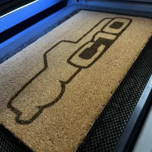 Chevy C10 Coir Door Mat - Laser Burnt Design with Unique Pattern, Ideal for Home and Garage Use
