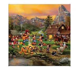 Thomas Kinkade Mickey&Minnie Rocky Mountain 14x14 Gallery Wrap