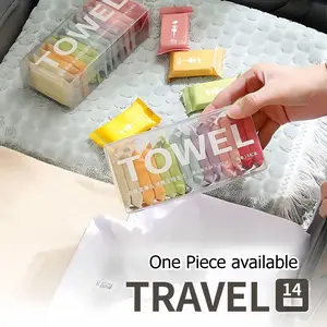 1pack of 14pcs，Disposable Compressed Towels, Portable Independent Packaging, Boxed Thickened Large Size, Travel Face Towel Must-Have