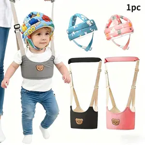 2-Piece Baby Walker Strap and Head Protector Set, Adjustable Design, Breathable Walking Trainer, Drop-Resistant, Fits Different Ages