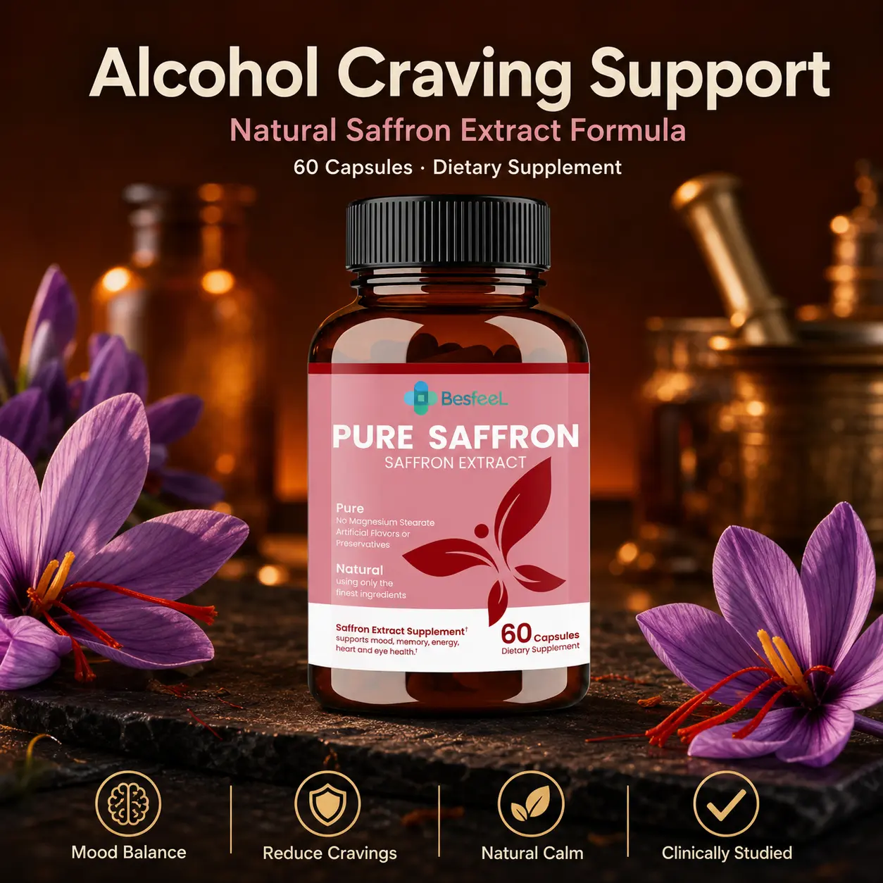 Saffron Wellness Capsules for Mood, Calm & Better Habits