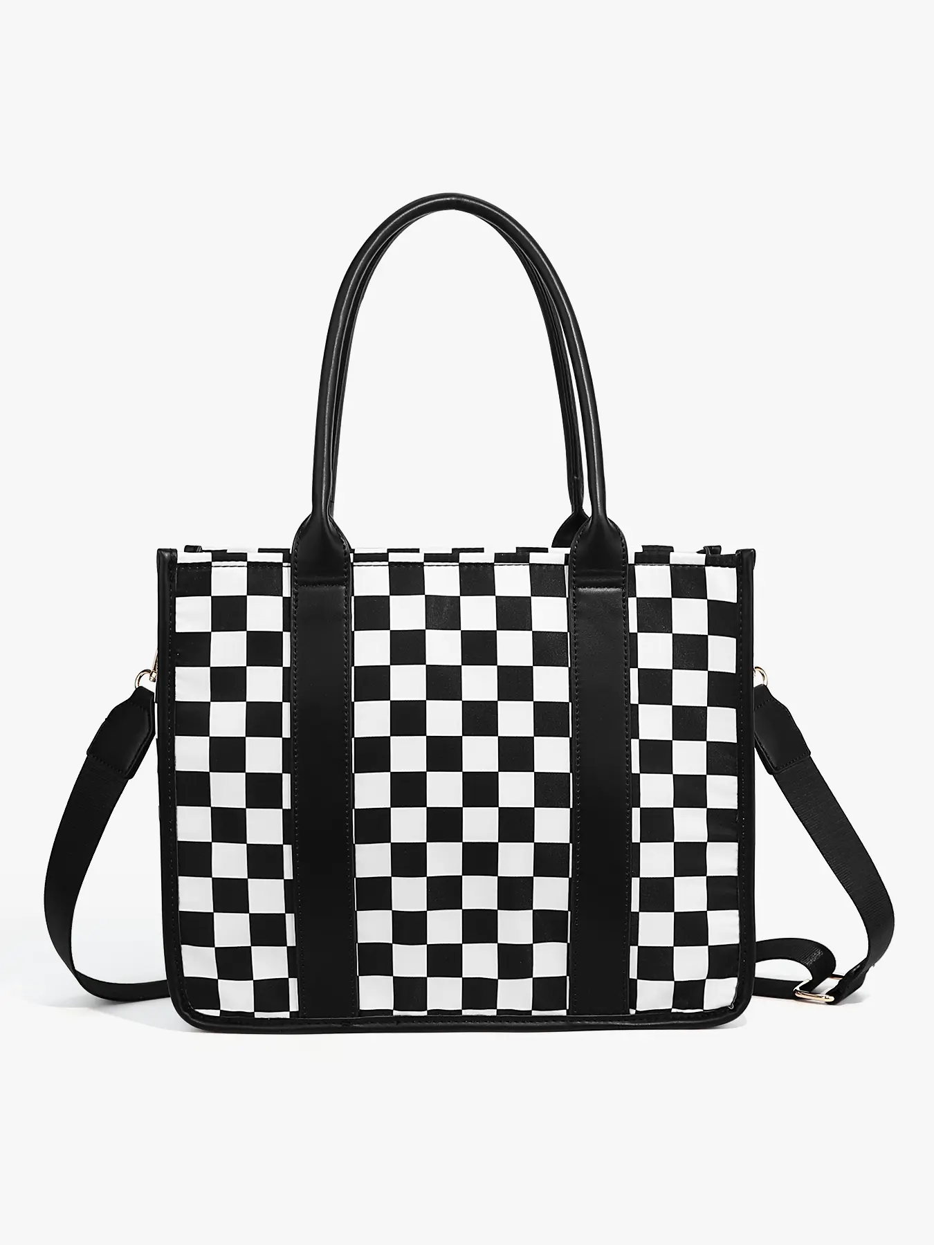 Large Women'S Casual Plaid Checkered Crossbody Shoulder Bag with Adjustable Detachable Strap, Large Capacity Fashion Tote Bag for Women, Versatile High-quality Daily Commuting Bag, Zip Closure Nylon Shopping, Outdoor Activities, Parties|Stylish