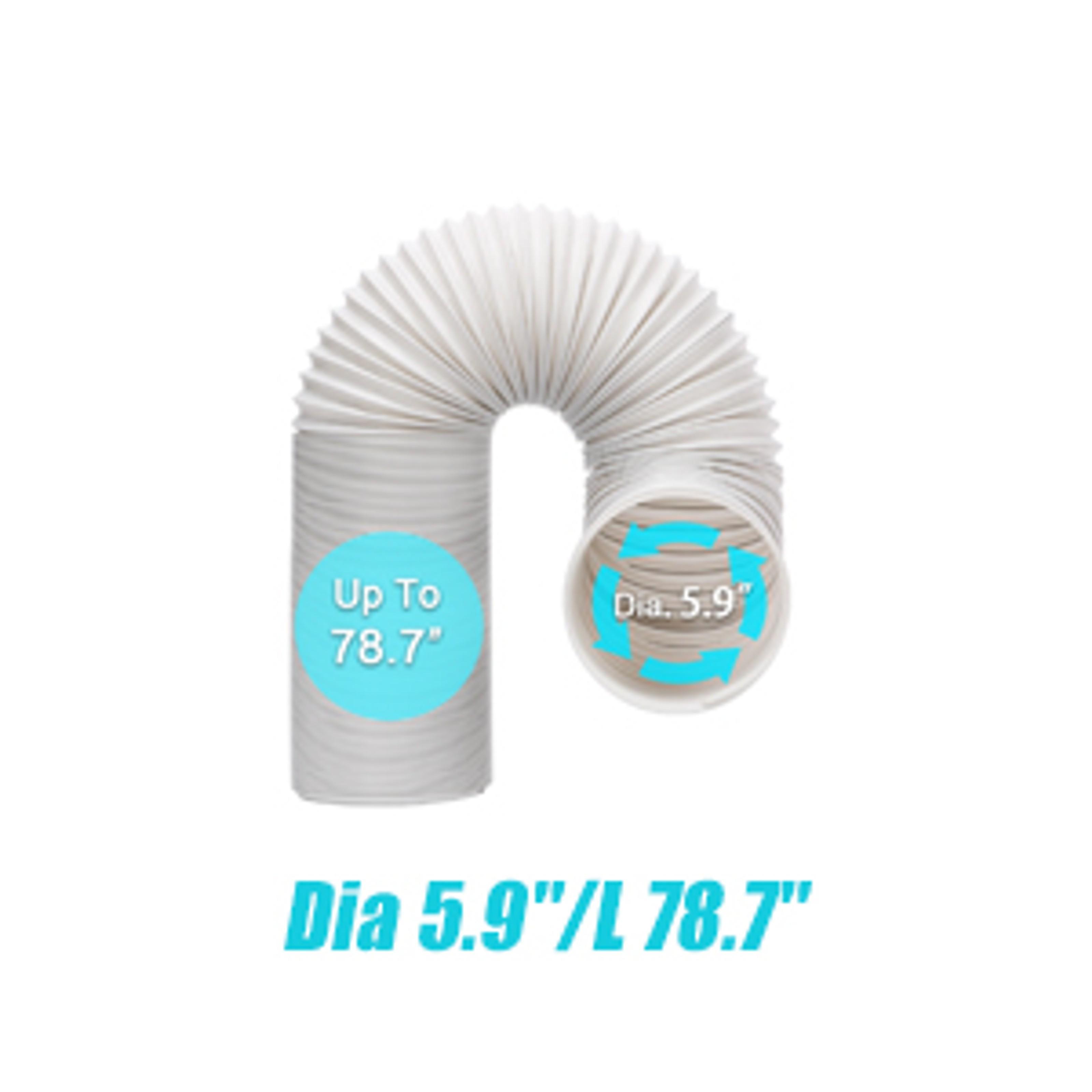 Portable Air Conditioner Hose, Portable Exhaust Vent Hose with 5.9 Inch Diameter, Universal Replacement AC Vent Hose Length up to 78.7"Gift.
